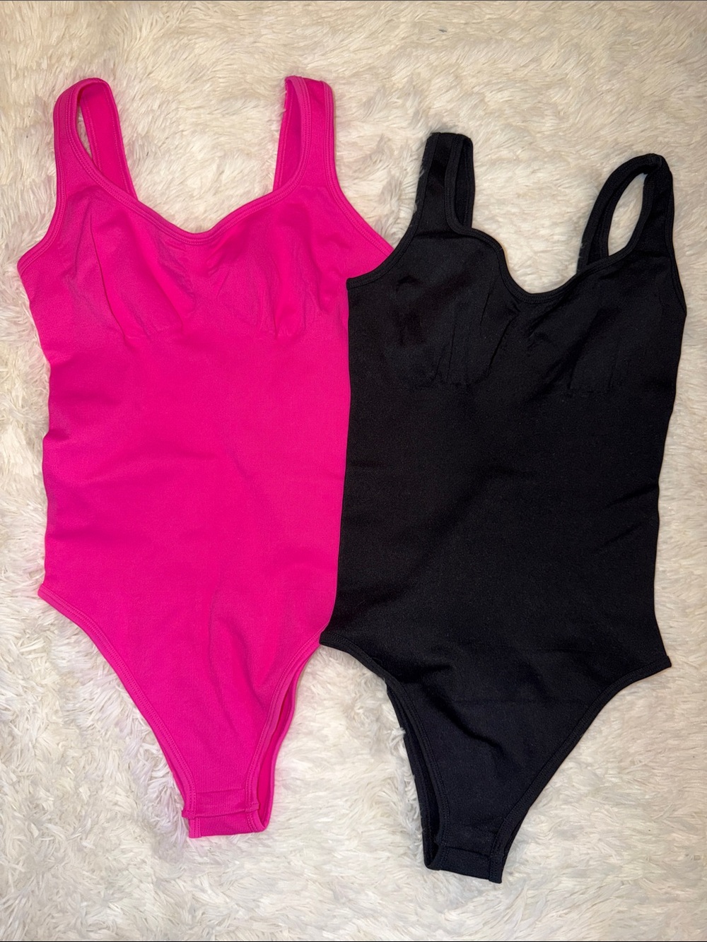 OQQ NWOT WOMENS One-Piece BODYCON Bodysuit - Hot Pink & Black